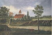 Henri Rousseau Landscape with Farm and Cow painting